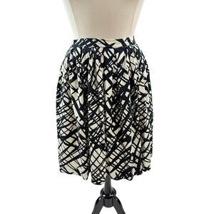 Banned Retro Black/White Abstract Print A Line Skirt, Size L/14